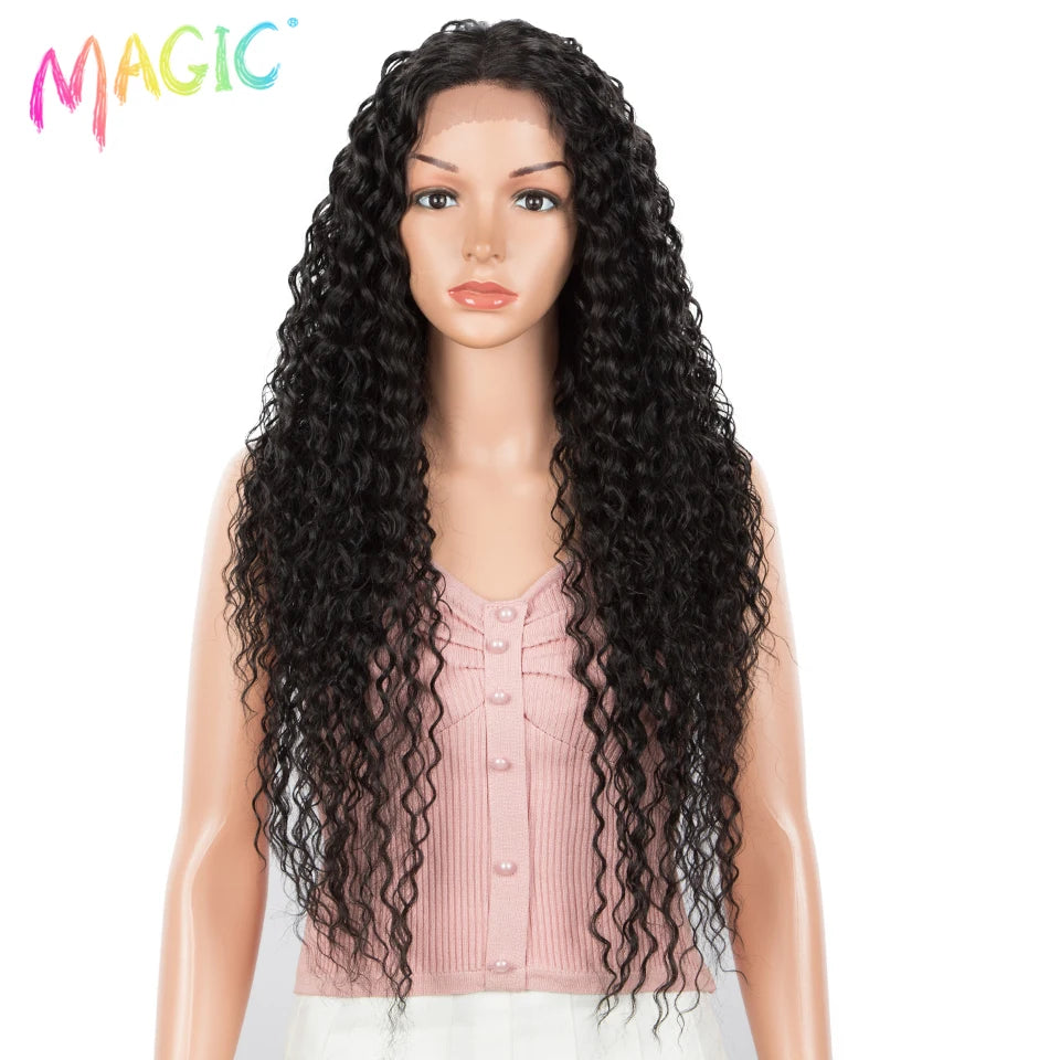 Synthetic Lace Wig Wave Wig Omber Blonde Wig High Temperature Fiber - OSASCO