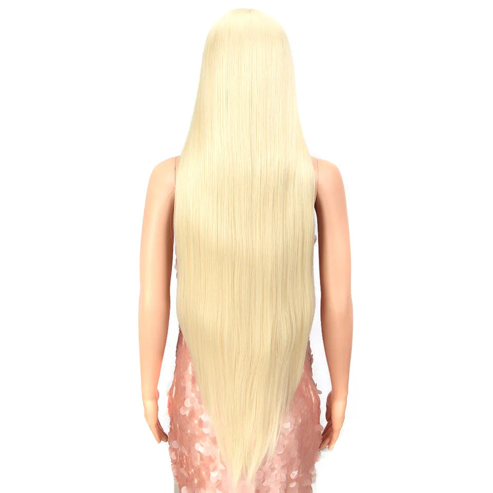 38 Inch Straight Hair Synthetic Lace Front Wig High Temperature Fiber - OSASCO