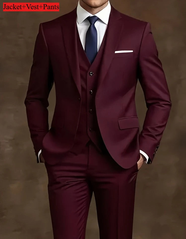 Men's Black Slim-Fit Suit Set — product view