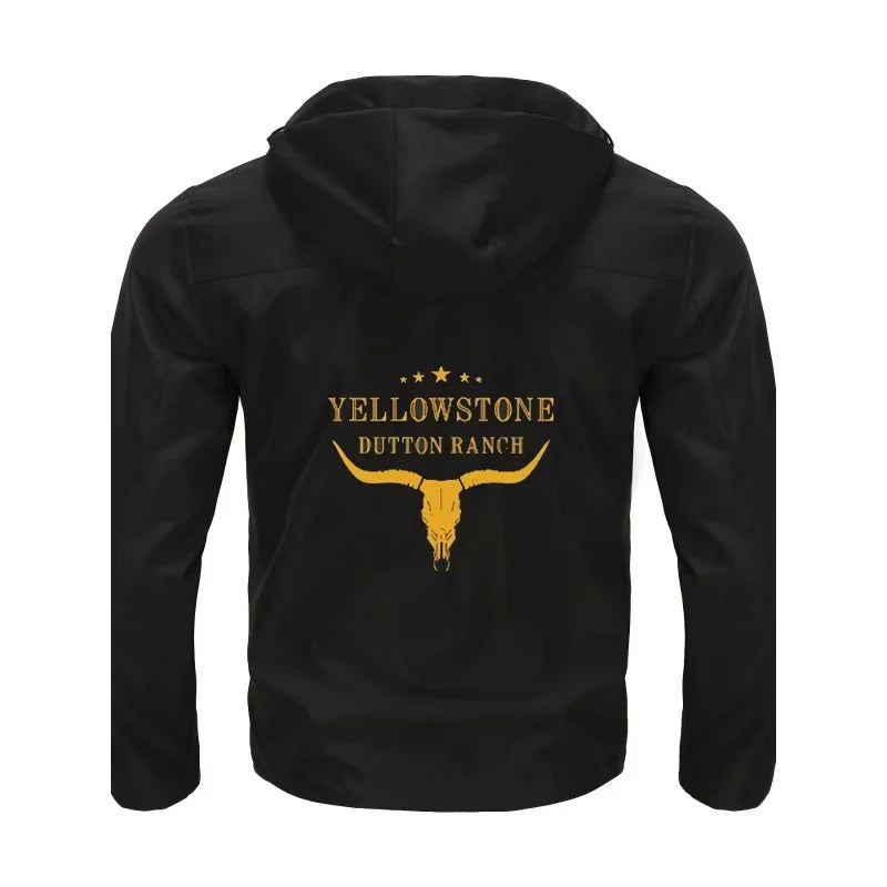 Men's Graphic Print Hooded Zip-Up Jacket