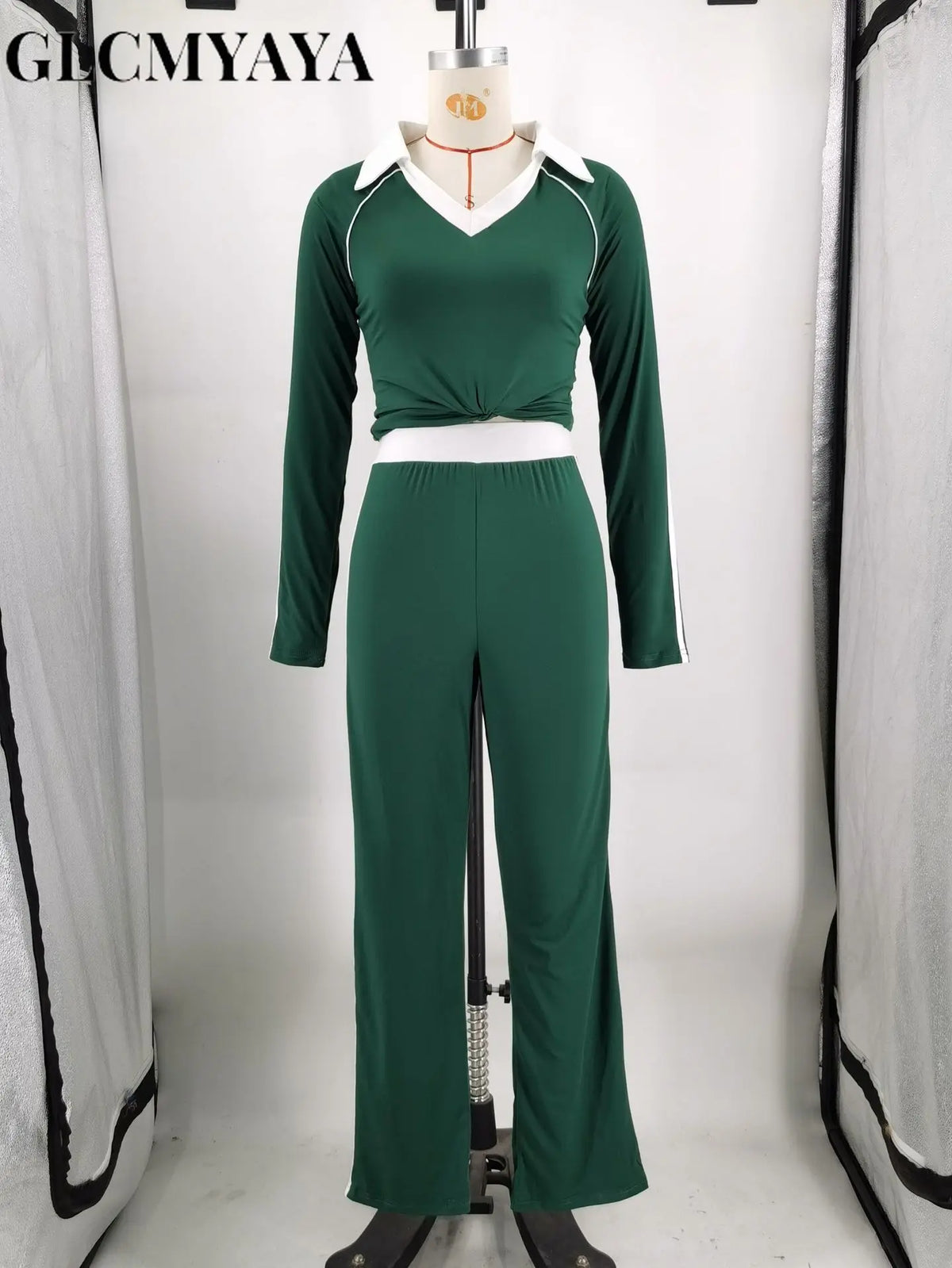 Women's V-Neck Pullover & Wide-Leg Pants Set