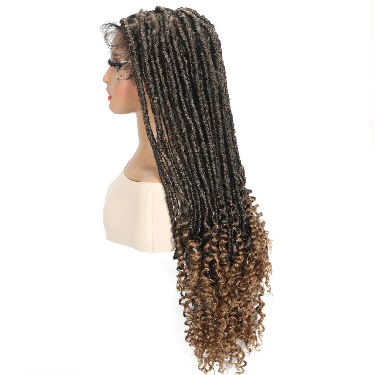 Women's Black Synthetic Glueless Wig — product view
