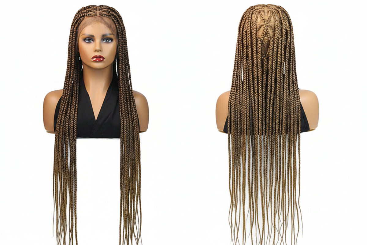 36'' Heart Braids Wig Synthetic Full Lace Braided Wig Knotless Box - OSASCO