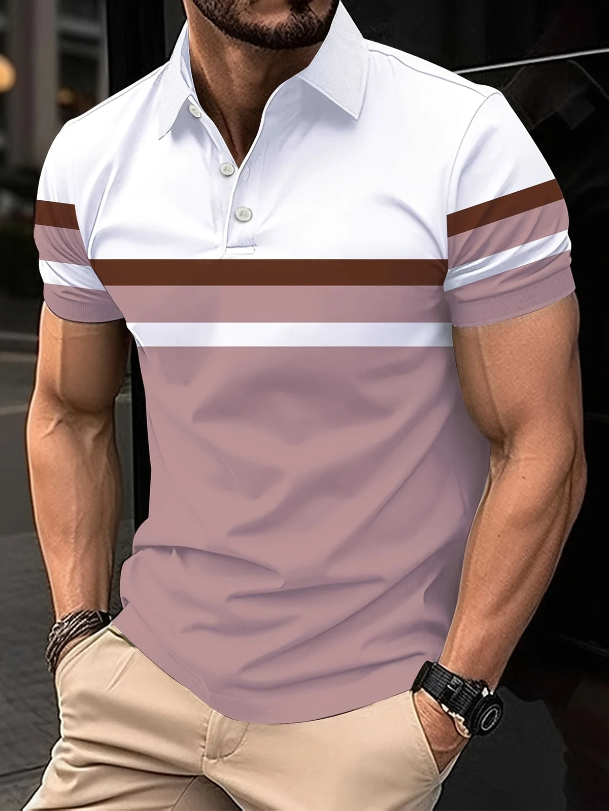 Men's Striped Polo Shirt