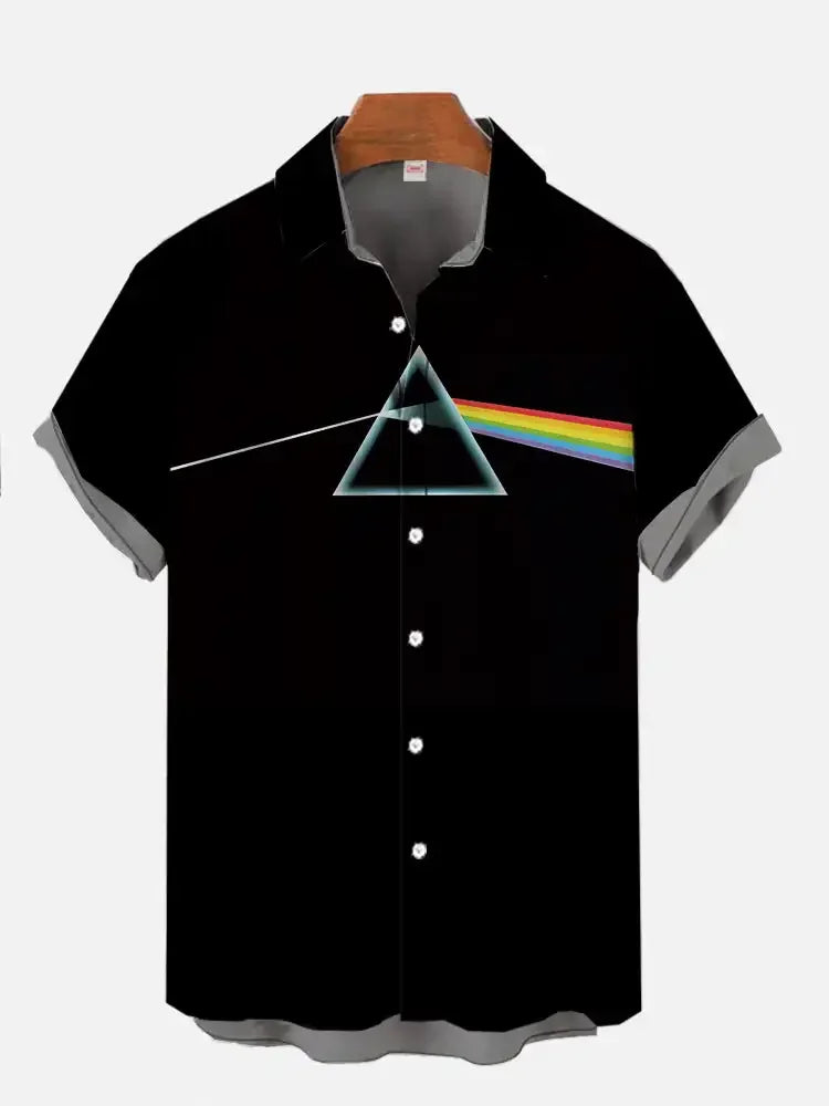 Men's Graphic Print Short-Sleeve Casual Shirt