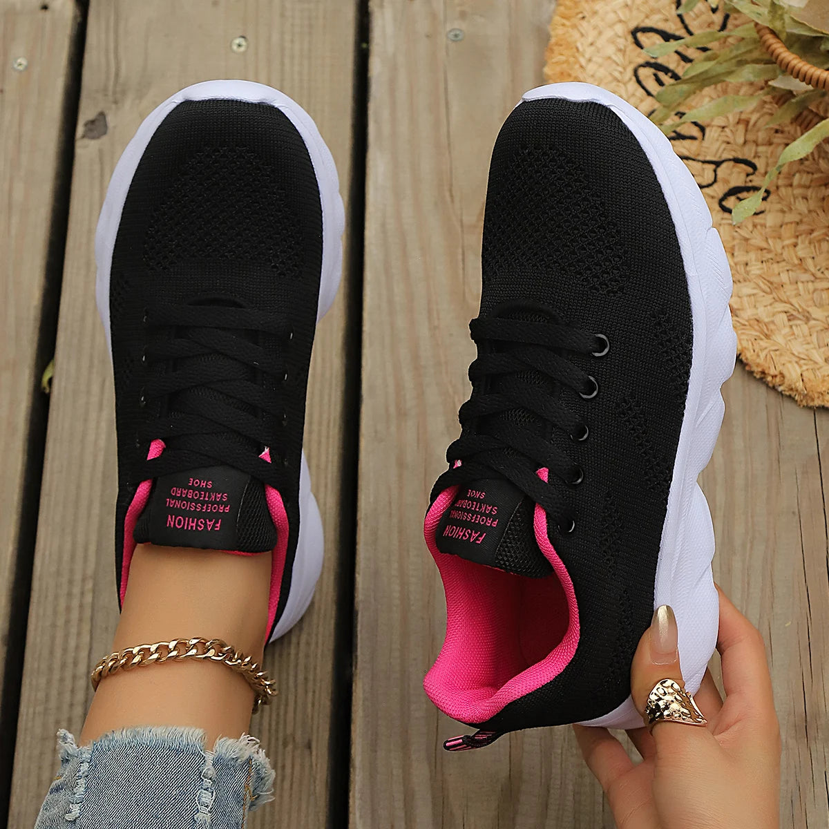 Lace-Up Platform Athletic Sneakers — product view