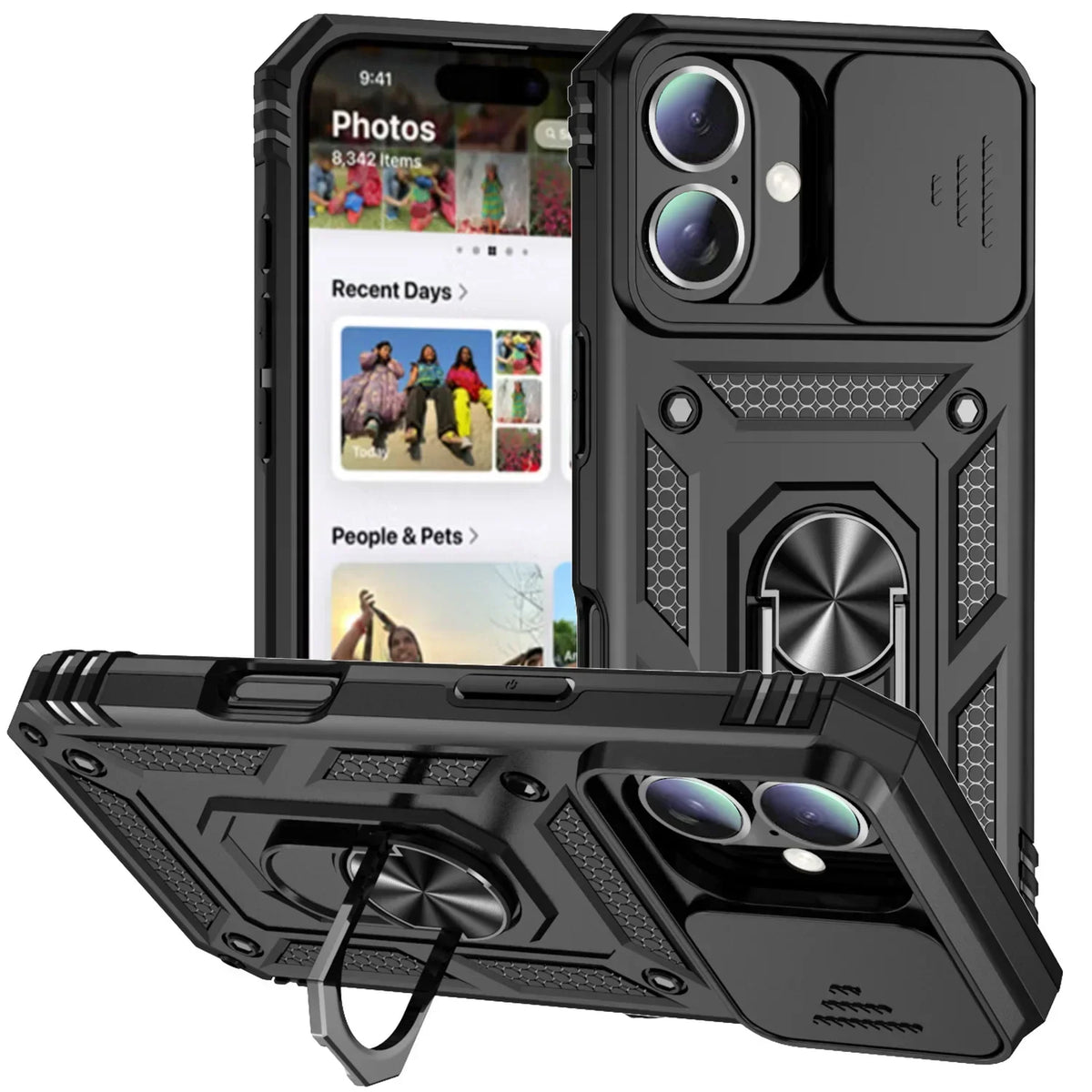 Ring Stand Phone Case for iPhone 16 Pro Max, iPhone 16 Pro, iPhone 14 Pro, iPhone 14, iPhone 15 Pro Max, iPhone 15 Pro, iPhone 16 Plus, iPhone 16, iPhone 14 Pro Max, iPhone 15 Plus, iPhone 15