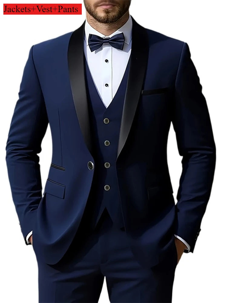 Men's Slim-Fit Notched Lapel Suit Set — product view