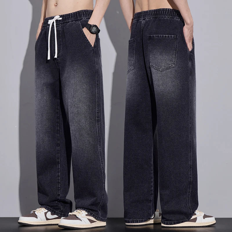 Men's Wide-Leg Stretch Denim Jeans — product view