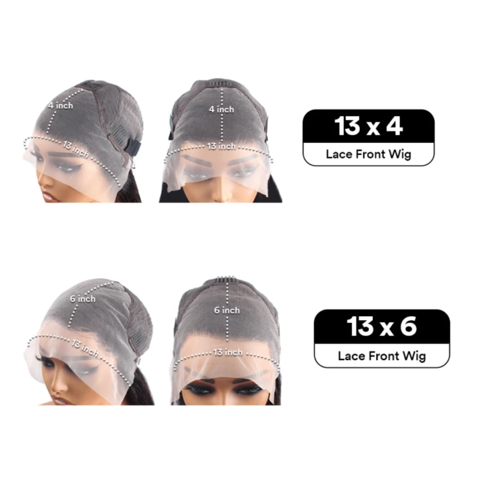 Women's Black Deep Wave Human Hair Lace Wig — product view