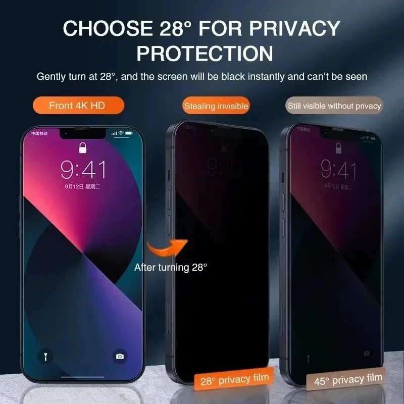 Privacy Tempered Glass Screen Protector for iPhone 12 Pro Max, iPhone 12 Pro, iPhone 11 Pro Max, iPhone 11 Pro, iPhone 17 Pro, iPhone 17 Pro Max, iPhone XR, iPhone 13 Pro, iPhone 13 mini, iPhone 13 Pro Max, iPhone 12 mini & More Models