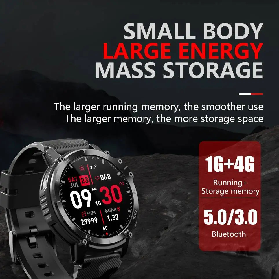 Outdoor 1.6-Inch Smartwatch with Music Control