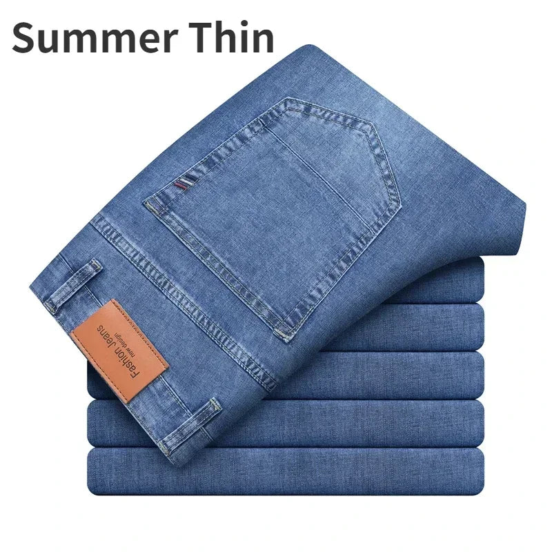 Men's Gray Regular Fit Stretch Denim Jeans — product view