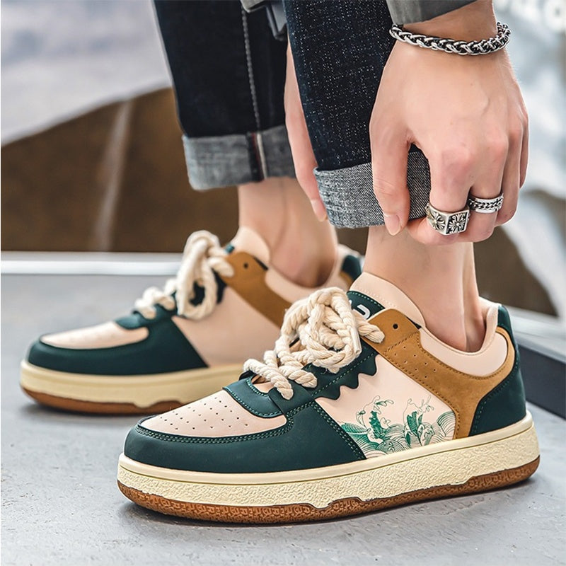 Men's Thick-Sole Lace-Up Sneakers — product view