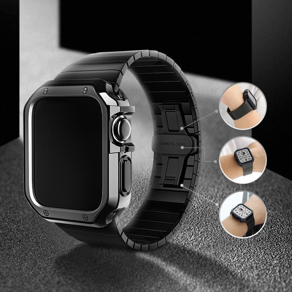 Metal Watch Strap with Butterfly Clasp