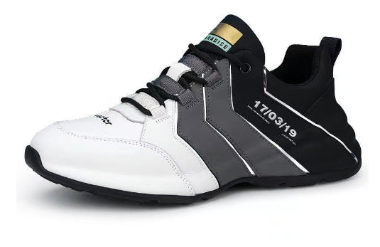 Men's Thick-Sole Faux-Leather Lace-Up Shoes