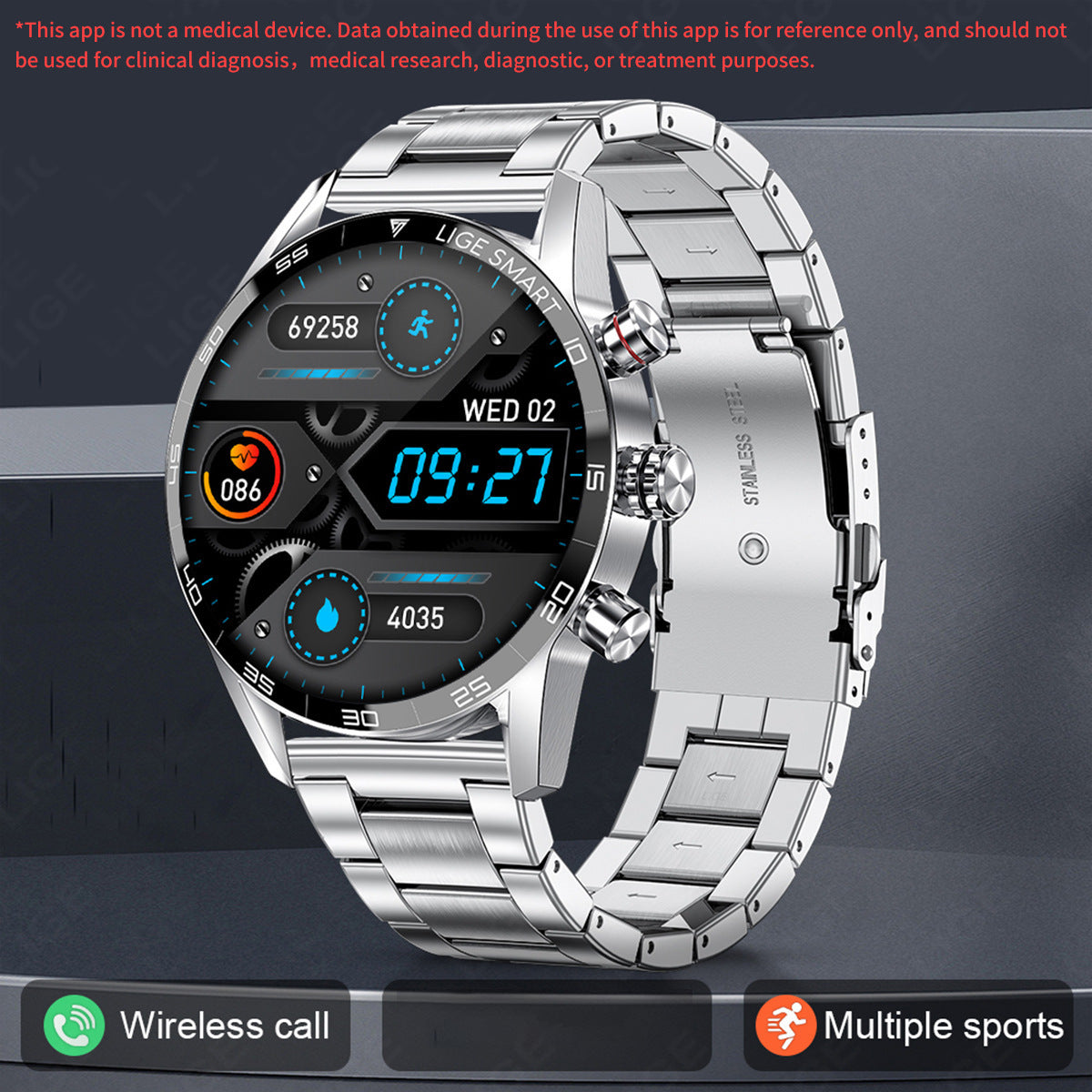 Men's Business-Style Bluetooth Smartwatch