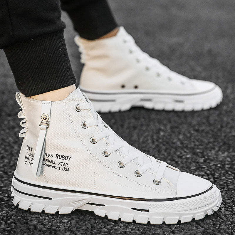 High-Top Thick-Sole Canvas Sneakers — product view