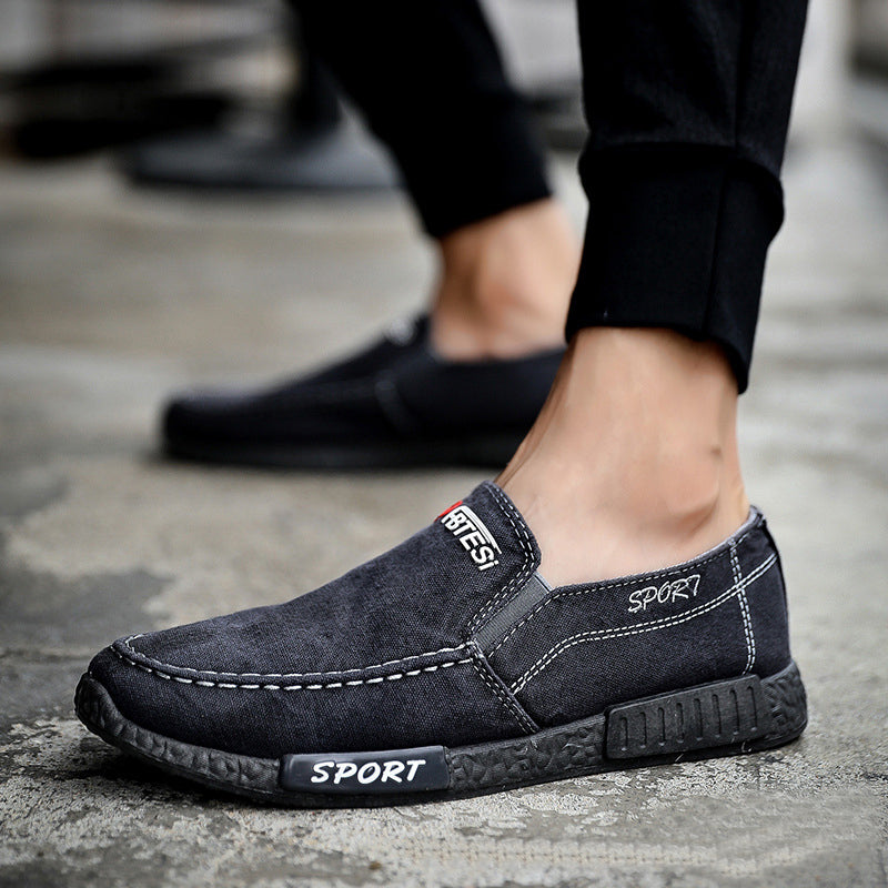 Men's Washed-Denim Canvas Shoes
