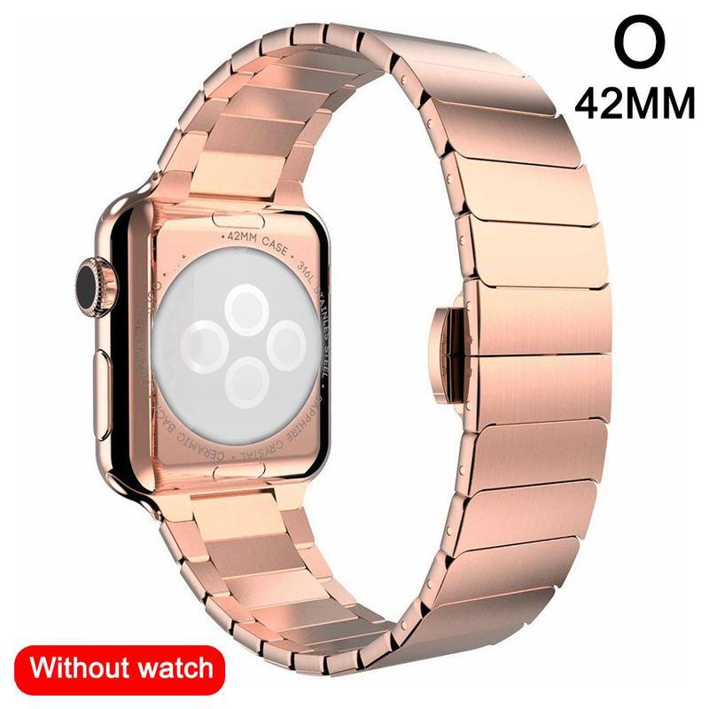 Metal Watch Strap with Butterfly Clasp