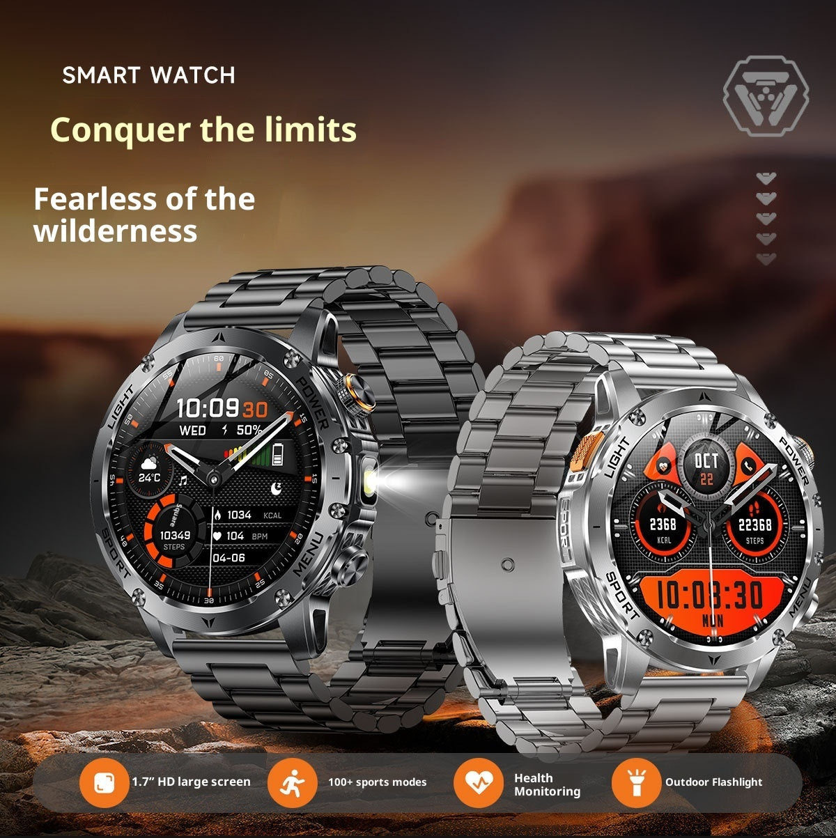 Outdoor Smartwatch with Two-Strap Options