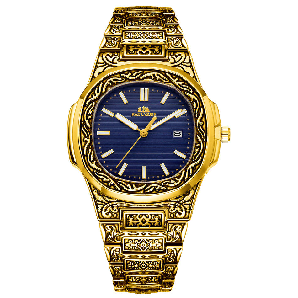 Men's Parrot-Design Calendar Quartz Watch