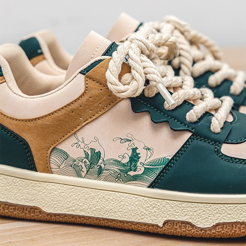 Men's Thick-Sole Lace-Up Sneakers — product view