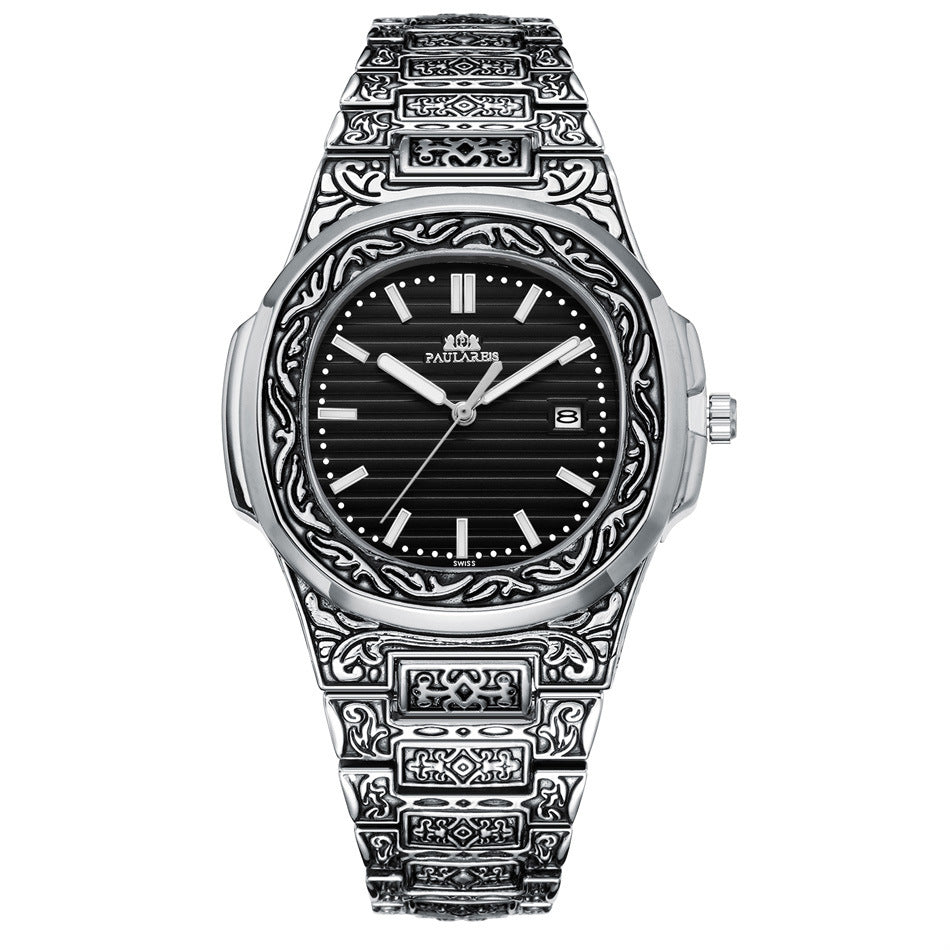 Men's Parrot-Design Calendar Quartz Watch