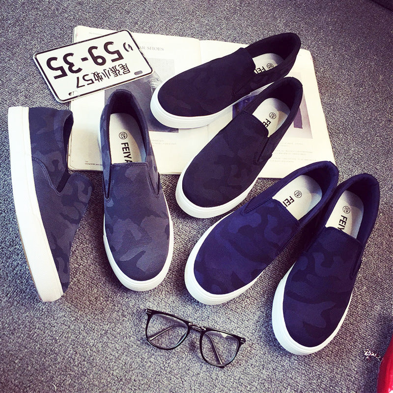 Men's Camouflage Canvas Slip-On Shoes — product view