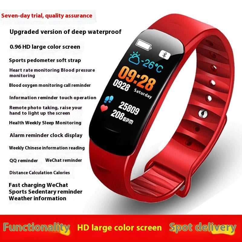 Colour-Screen Bluetooth Step-Tracking Watch