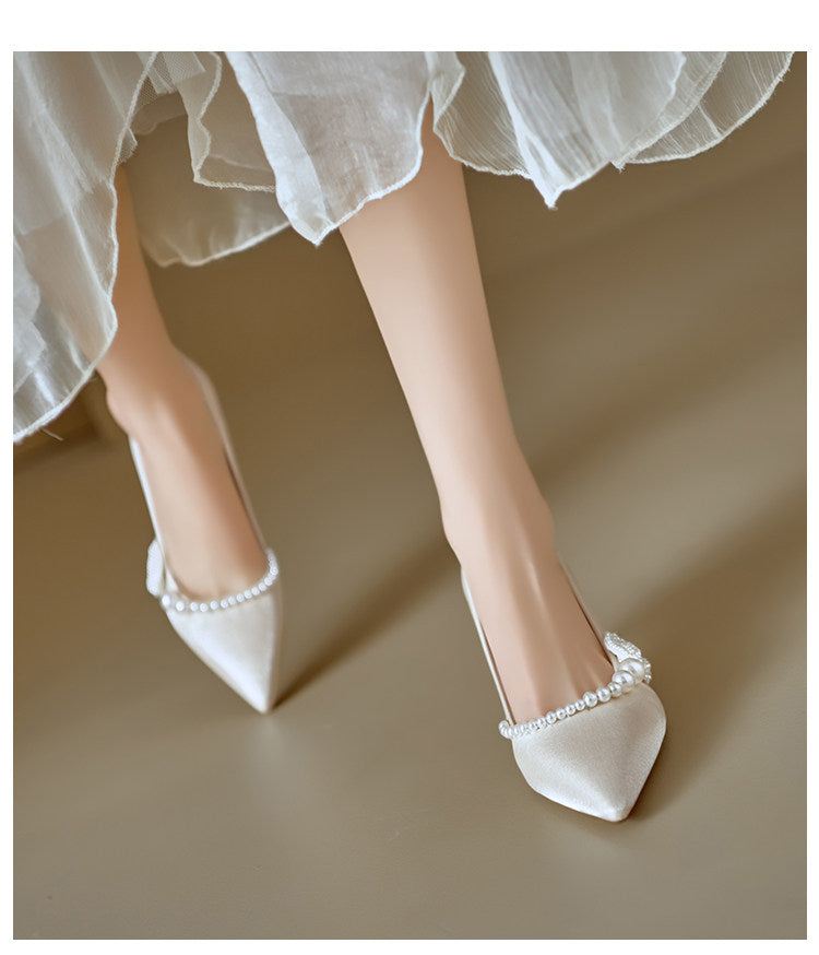 Women's Pearl-Detail Pointed-Toe Pumps