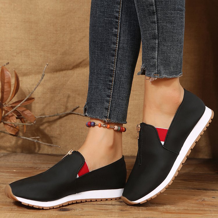 Women's Zip-Detail Flat Loafers