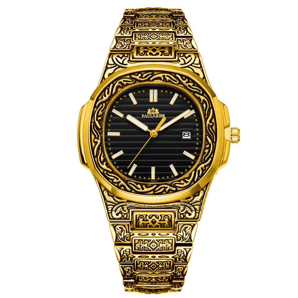 Men's Parrot-Design Calendar Quartz Watch