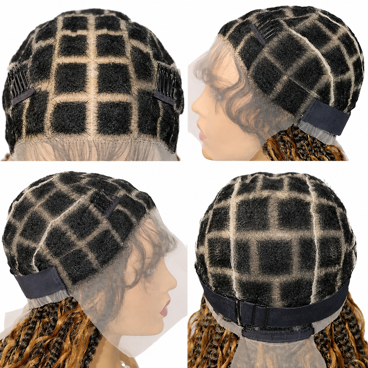 Synthetic Bohemian Braided Wig Full Lace Wig Braids Hair Wig Cornrow - OSASCO