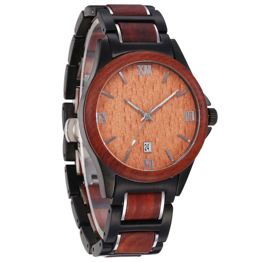 Men's Wood-Style Quartz Watch