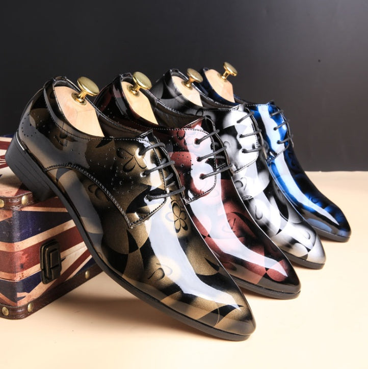 Men's Glossy Dress Shoes in Extended Sizes — product view