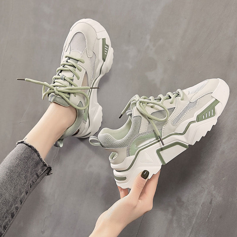 Women's Mesh Lace-Up Chunky Sneakers