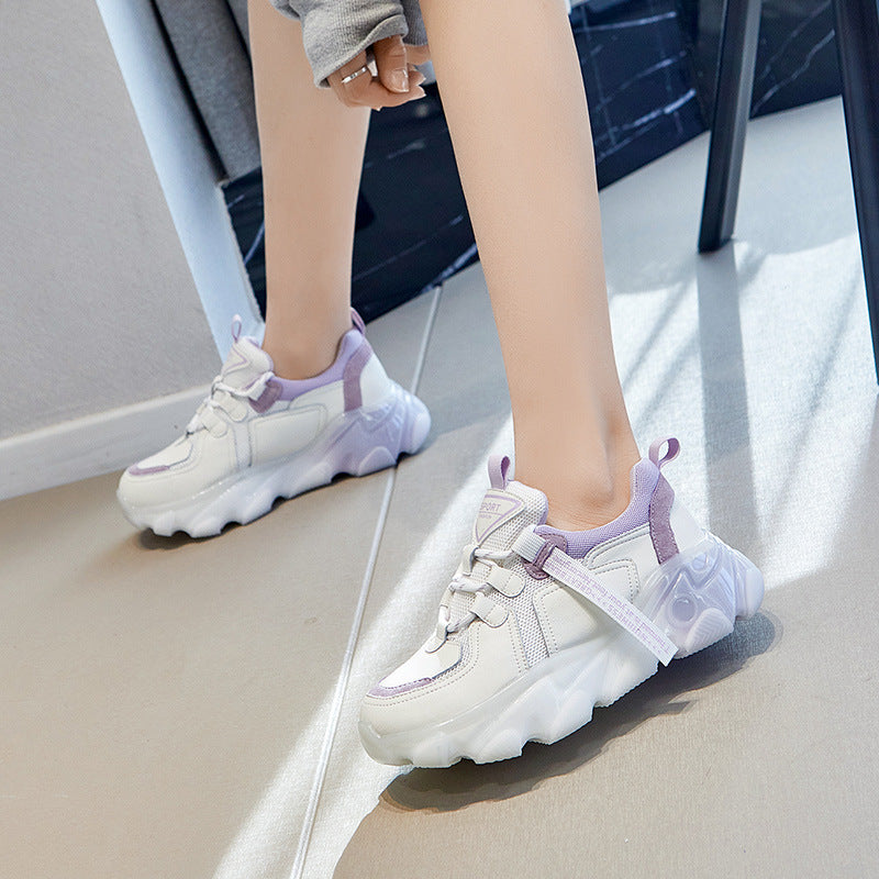 Women's Light-Blue Round-Toe Sneakers