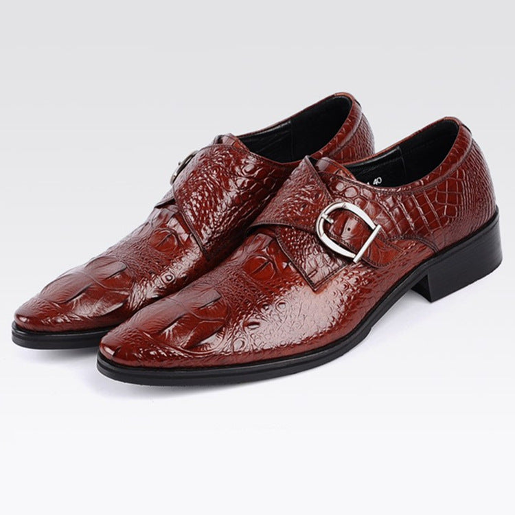 Men's Pointed-Toe Buckle Dress Shoes — product view
