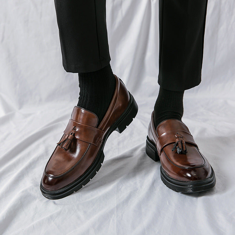 Men's Brogue-Detail Tassel Loafers — product view