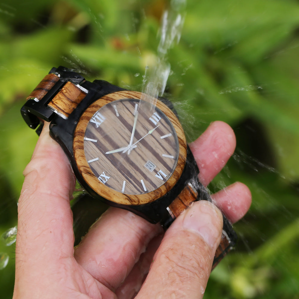 Men's Wood-Style Quartz Watch