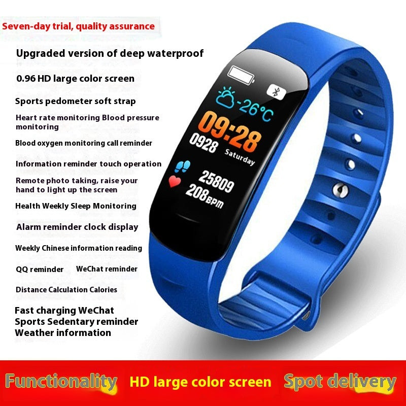 Colour-Screen Bluetooth Step-Tracking Watch