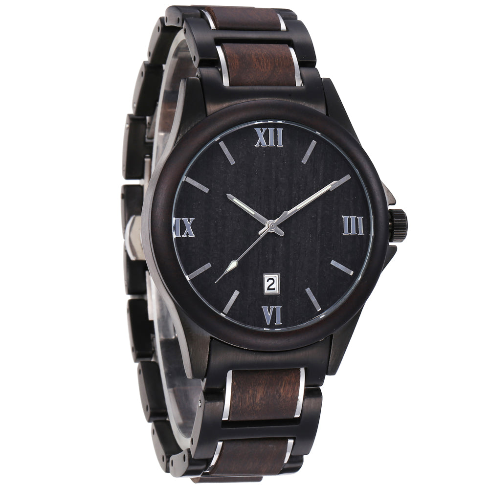 Men's Wood-Style Quartz Watch