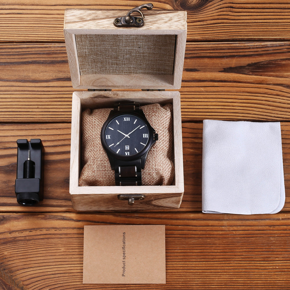 Men's Wood-Style Quartz Watch