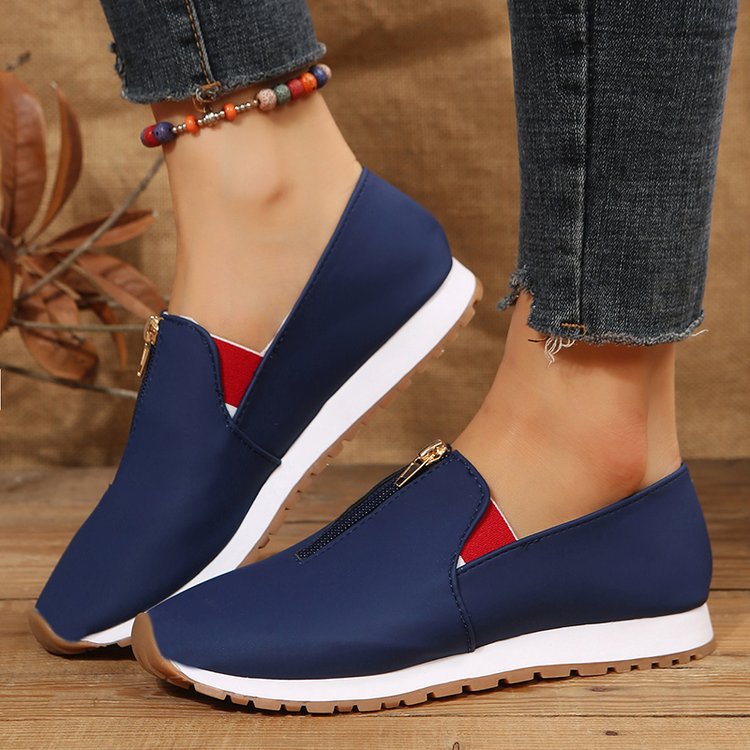 Women's Zip-Detail Flat Loafers