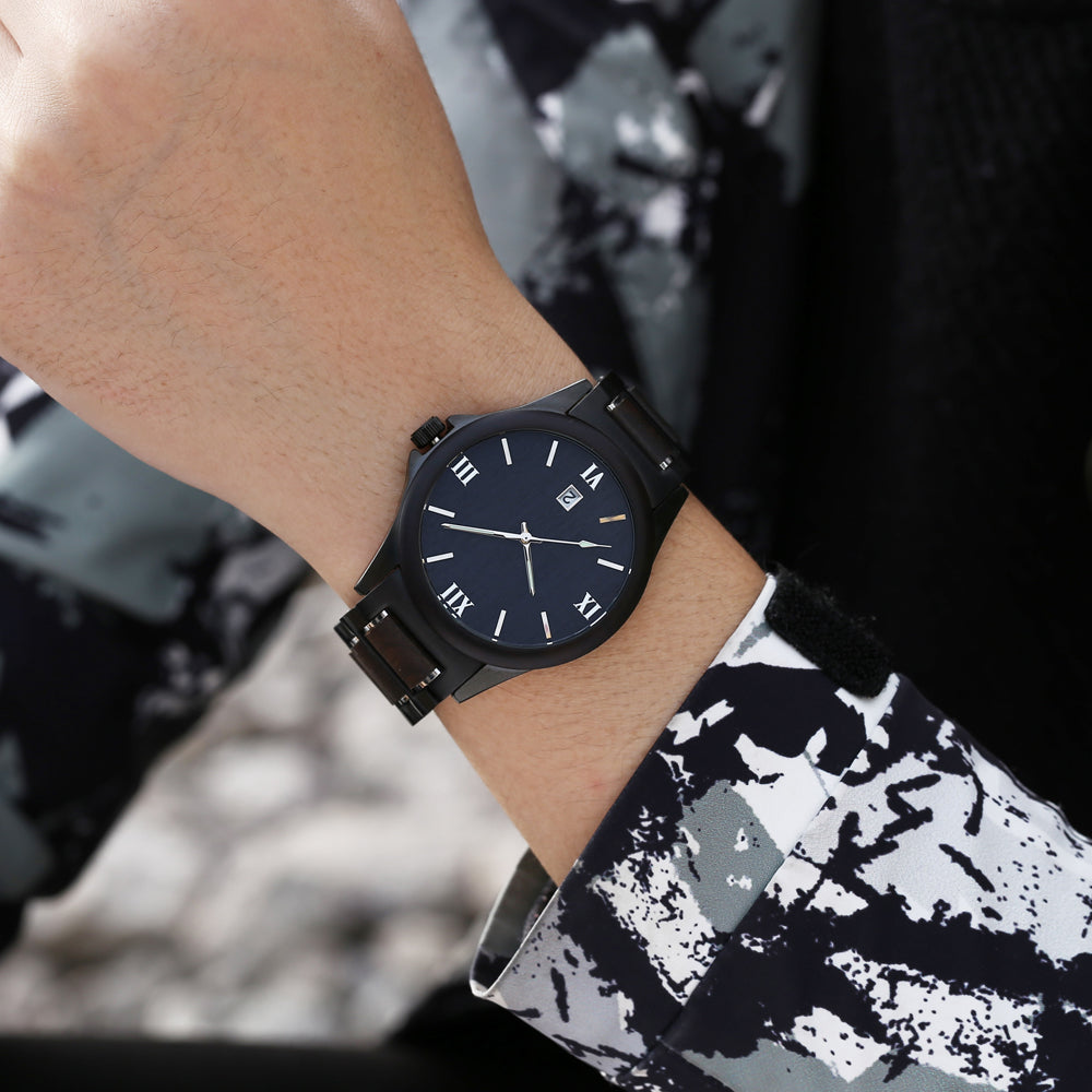 Men's Wood-Style Quartz Watch