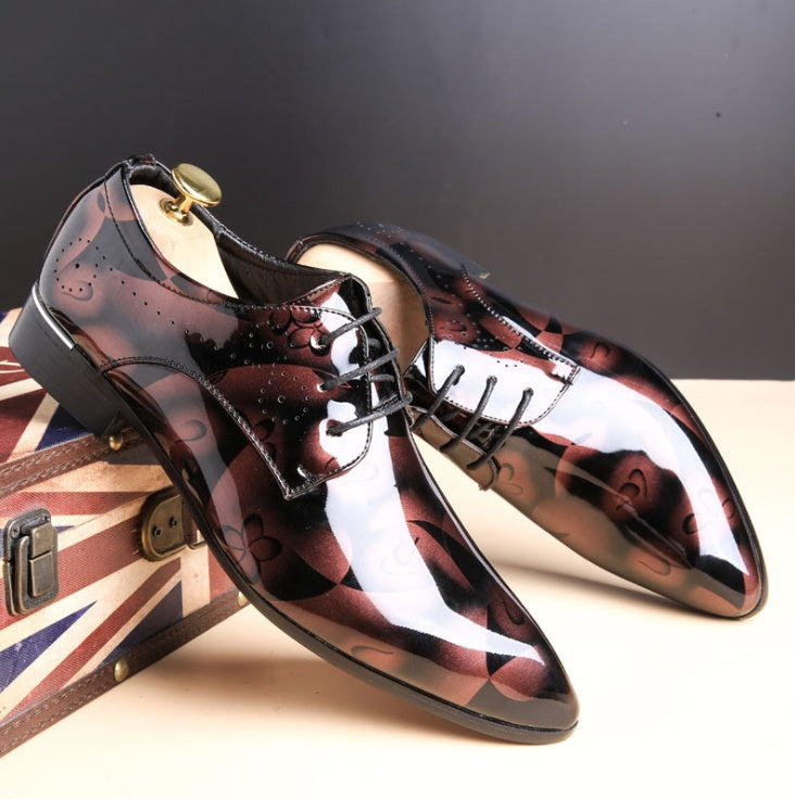 Men's Glossy Dress Shoes in Extended Sizes — product view