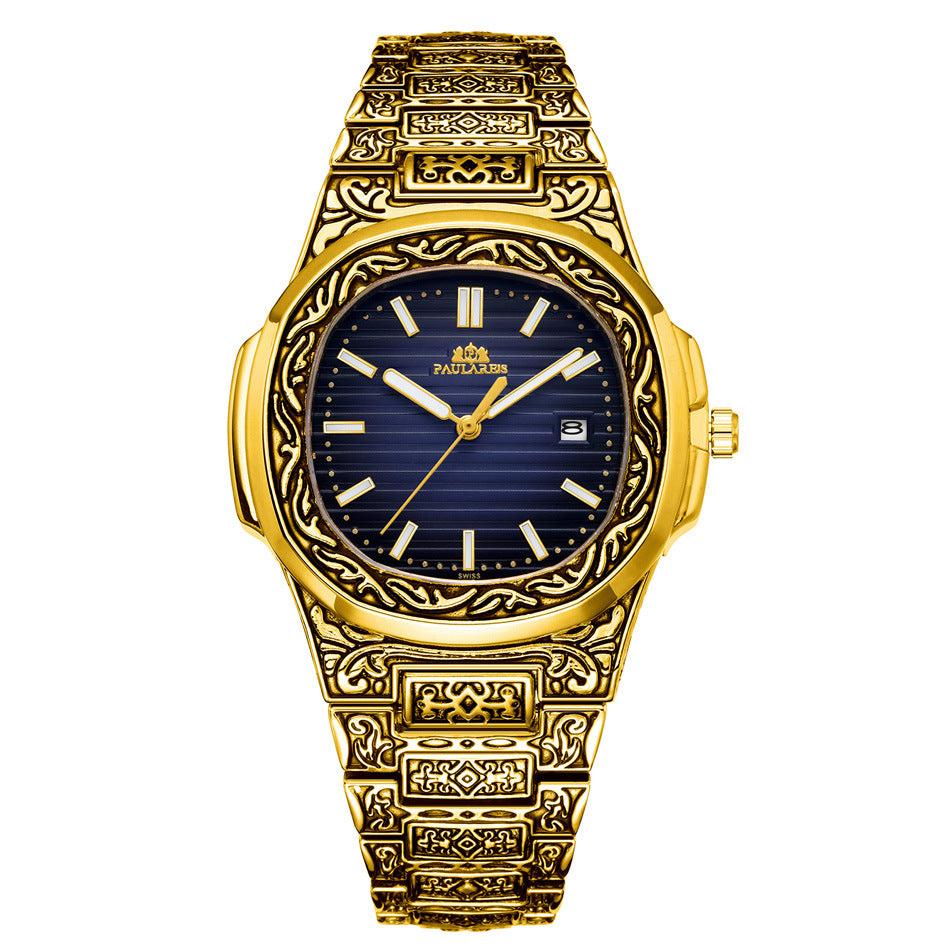 Men's Parrot-Design Calendar Quartz Watch