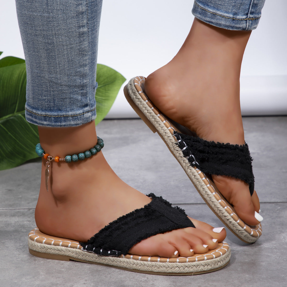 Women's Canvas Thong Sandals