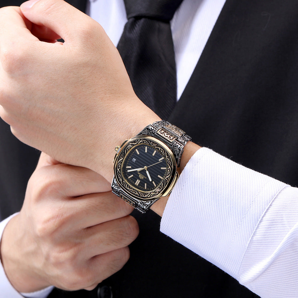 Men's Parrot-Design Calendar Quartz Watch